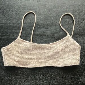 LA Hearts scrunch bikini top beige